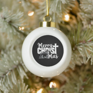 Frohe Christ Mas christliches Weihnachten Jesus Fa Keramik Kugel-Ornament