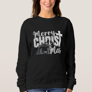 Frohe Christ Mas christliches Weihnachten Jesus Fa Sweatshirt