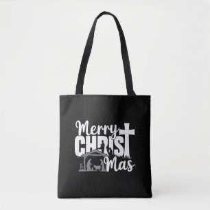 Frohe Christ Mas christliches Weihnachten Jesus Fa Tasche