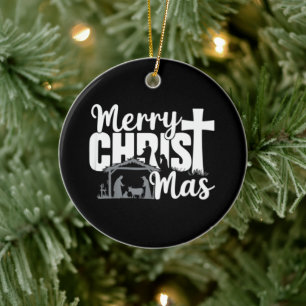 Frohe Christ Weihnachten Christlich Jesus Familie  Keramik Ornament