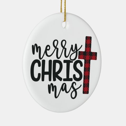 Frohe Christi-mas-Keramik Ornament (Rechts)