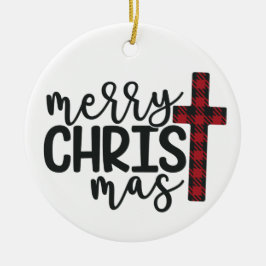 Frohe Christi-mas-Keramik Ornament