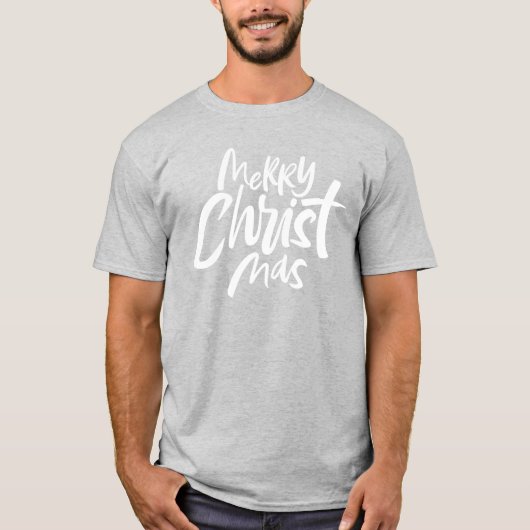 Frohe Christliche Weihnachtsbriefe Religiös T-Shirt (Vorderseite)