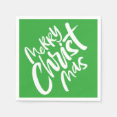 Frohe Christliche Weihnachtsbriefe Religious Gree Serviette (Vorderseite)