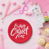 Frohe Christliche Weihnachtsbriefe Religious Red Pappteller (Party)