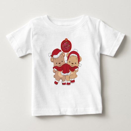 : Frohe Christmas Baby Fine Jersey T - Shirt (Vorderseite)