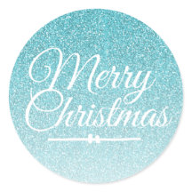 Frohe Christmas Blue Glitzer Ombre Umschlag Aufkle