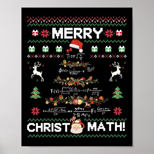 Frohe Christmath Lustige Weihnachten Mathe Baum Sc Poster (Vorne)