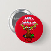 "Frohe Christmoose!" WeihnachtsknöchelButton Button (Vorne & Hinten)