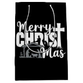 Frohe Christus Mas Christlich Weihnachten Jesus Fa Mittlere Geschenktüte (Vorderseite)