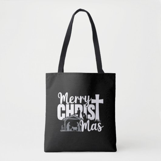 Frohe Christus Mas Christlich Weihnachten Jesus Fa Tasche (Vorderseite)