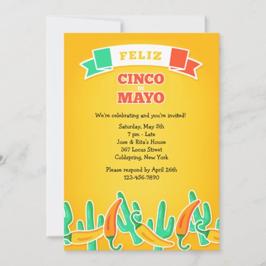 Frohe Cinco de Mayo Einladung (Vorderseite)