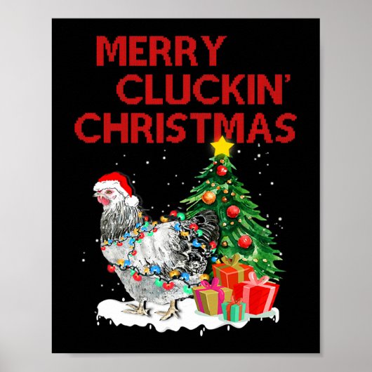 Frohe Cluckin Weihnachten. Weihnachtsgeschenk Poster (Vorne)