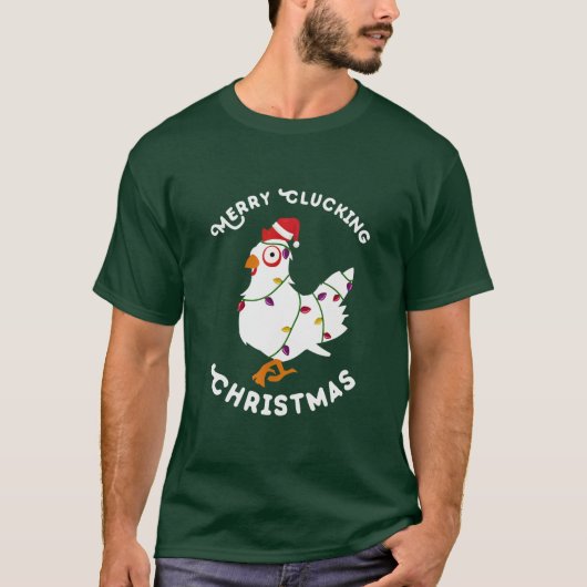 Frohe Clucking Christmas Eve Pajama Funny Chicken T-Shirt (Vorderseite)