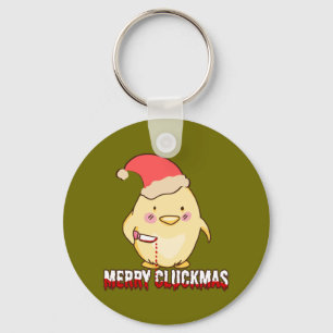 Frohe Cluckmas, Lustiges Weihnachts-Huhn Schlüsselanhänger