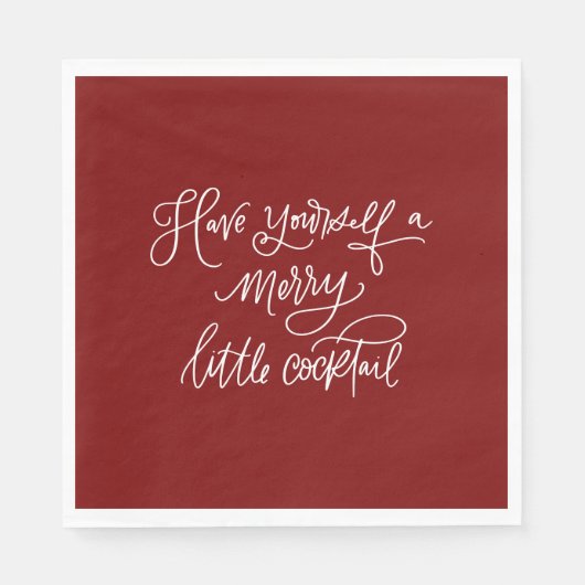 Frohe Cocktail Weihnachts-Drink Bar Napkin Serviette (Vorderseite)