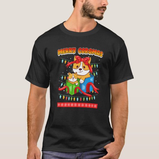 Frohe Corgmas Corgi Hunde T-Shirt (Vorderseite)