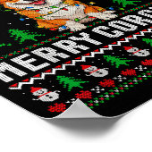 Frohe Corgmas hässlicher Pullover Lustiger Corgi W Poster (Ecke)