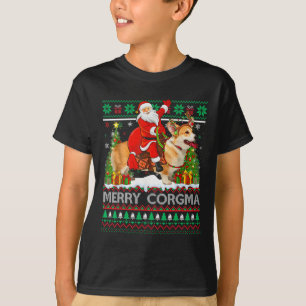 Frohe Corgmas Lustiger hässlicher Santa reitet Cor T-Shirt