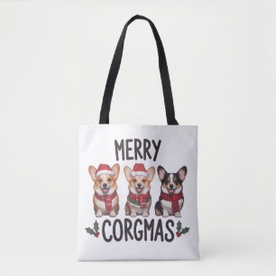 Frohe Corgmas Santa Hut Weihnachten Corgi Hundemam Tasche