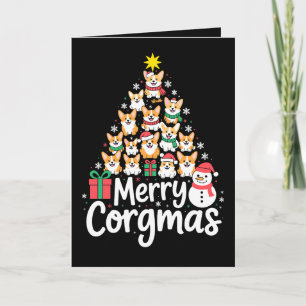 Frohe Corgmas Weihnachten Corgi Hund Baum Schneema Karte
