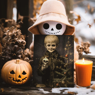 Frohe Creepmas gruseliger Gothic Vintage Karte
