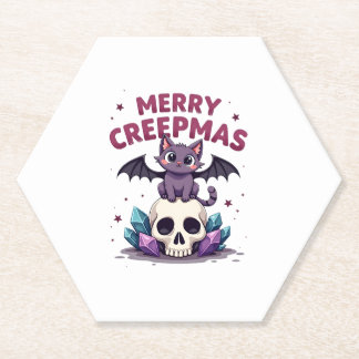 Frohe Creepmas Katze Pastell Goth Weihnachten Tote Untersetzer