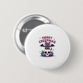 Frohe Creepmas-Katzen-Pastell-Goth-Weihnachten-Tot Button (Vorne & Hinten)