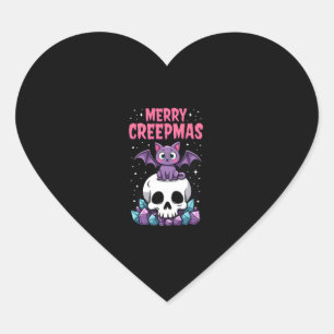 Frohe Creepmas-Katzen-Pastell-Goth-Weihnachten-Tot Herz-Aufkleber