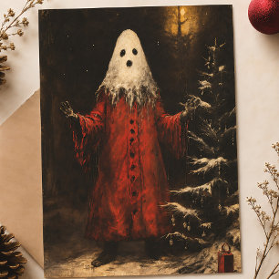 Frohe Creepmas vintage Geist gotische Weihnachten Postkarte