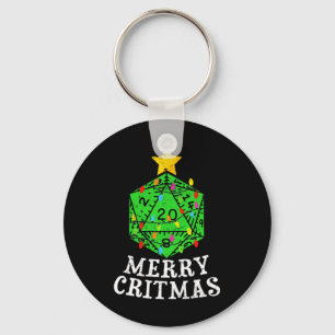 Frohe Critmas D20 Rpg Weihnachtsbaum Rpg Gamer Ges Schlüsselanhänger