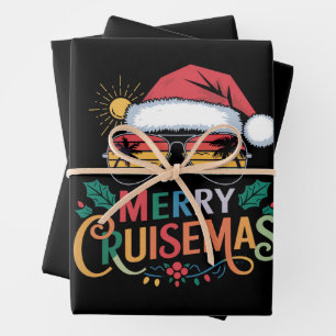 Frohe Cruisemas 2024 Weihnachten Santa Rentier  Geschenkpapier Set