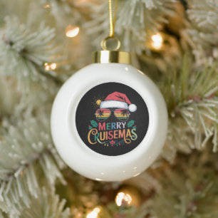 Frohe Cruisemas 2024 Weihnachten Santa Rentier  Keramik Kugel-Ornament