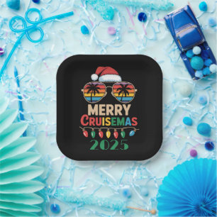 Frohe Cruisemas 2025 Personalisierte Xmas Kreuzfah Pappteller