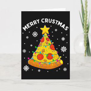 Frohe Crustmas-Pizza-Weihnachtsbaum-Weihnachtsgesc Karte