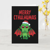 Frohe Cthulhu-Weihnachten Karte (Gelbe Blume)