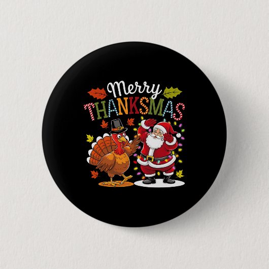 Frohe Dankfest-Weihnachten, Truthahn San Button (Vorderseite)