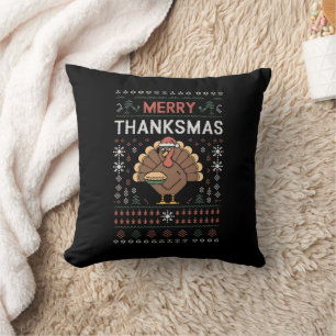 Frohe Dankmas Weihnachten Erntedankfest Pute  Kissen