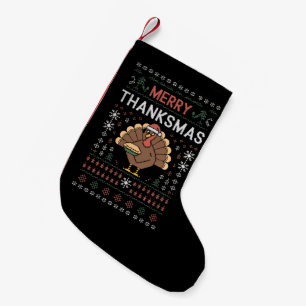 Frohe Dankmas Weihnachten Erntedankfest Pute Kleiner Weihnachtsstrumpf
