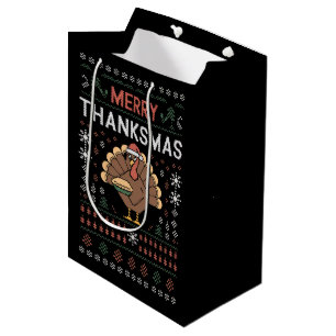 Frohe Dankmas Weihnachten Erntedankfest Pute Mittlere Geschenktüte