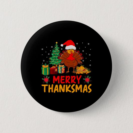 Frohe Dankmas Weihnachten Erntedankfest Truthahn S Button (Vorderseite)