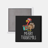 Frohe Dankmas Weihnachtsmann Truthahn Tag Erntedan Magnet (Vorderseite/Rückseite)
