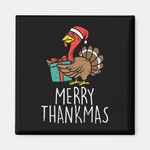 Frohe Dankmas Weihnachtsmann Truthahn Tag Erntedan Magnet