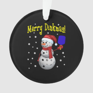 Frohe Dinkmas! Pickleball Snowman Weihnachtsgesche Ornament