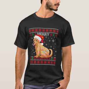 Frohe Dogmas Golden Retriever Weihnachtsmannmütze  T-Shirt