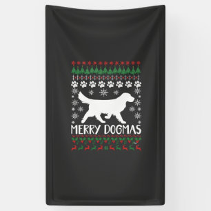 Frohe Dogmen Hund Schneeflocke hässlicher Weihnach Banner