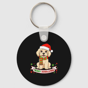 Frohe Doodlemas Goldendoodle Weihnachten Doodle Hu Schlüsselanhänger