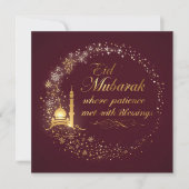 Frohe Eid Mubarak-Grüße moderne Karte (Vorderseite)