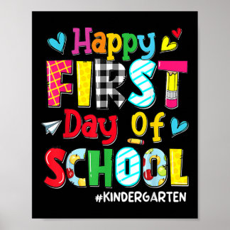 Frohe Einschulung Bleistift Lehrer Kinder zurück z Poster