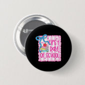 Frohe Einschulung Mädchen Coquette Schleife Lehrer Button (Vorne & Hinten)
